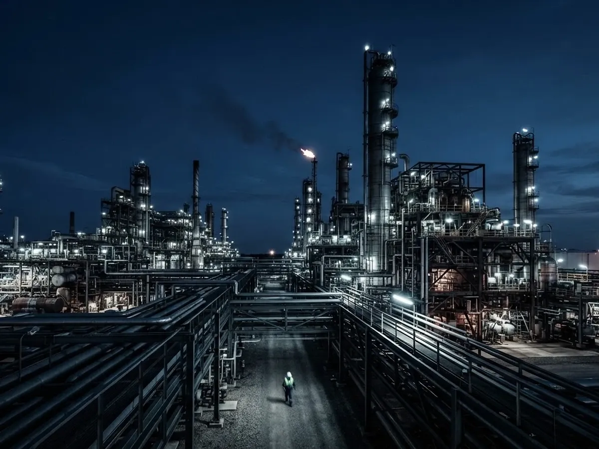 Industrial refinery at twilight